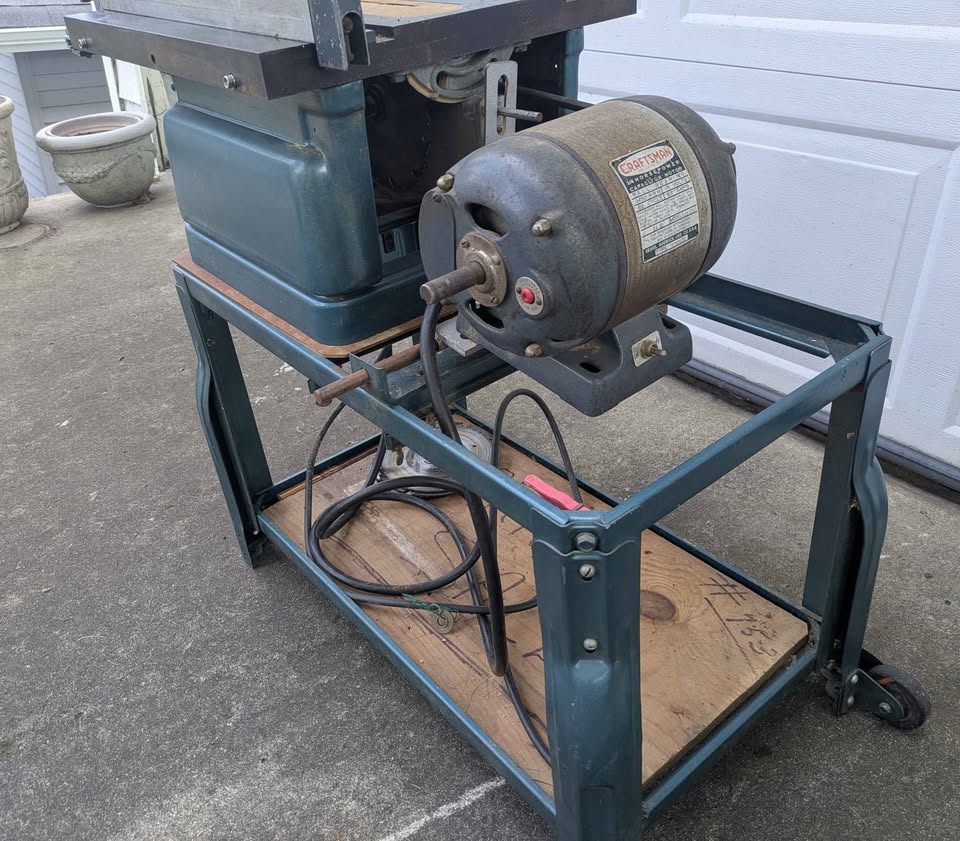 Vintage Craftsman 8" table saw model 103.22160 3/4 HP Motor | Old ...